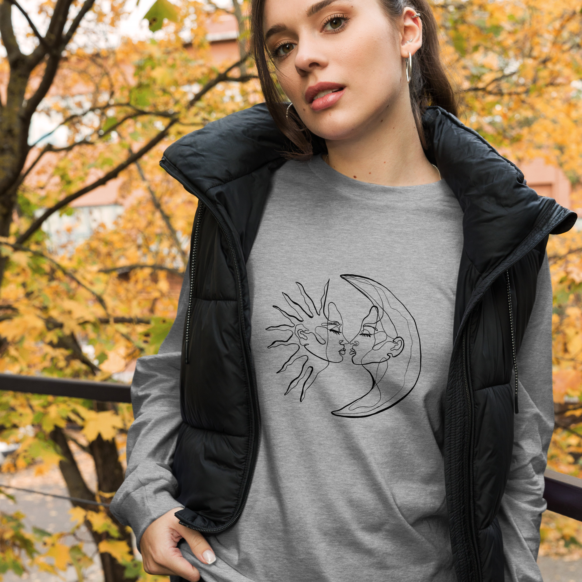 Line Art Unisex Long Sleeve Tee - Image 3