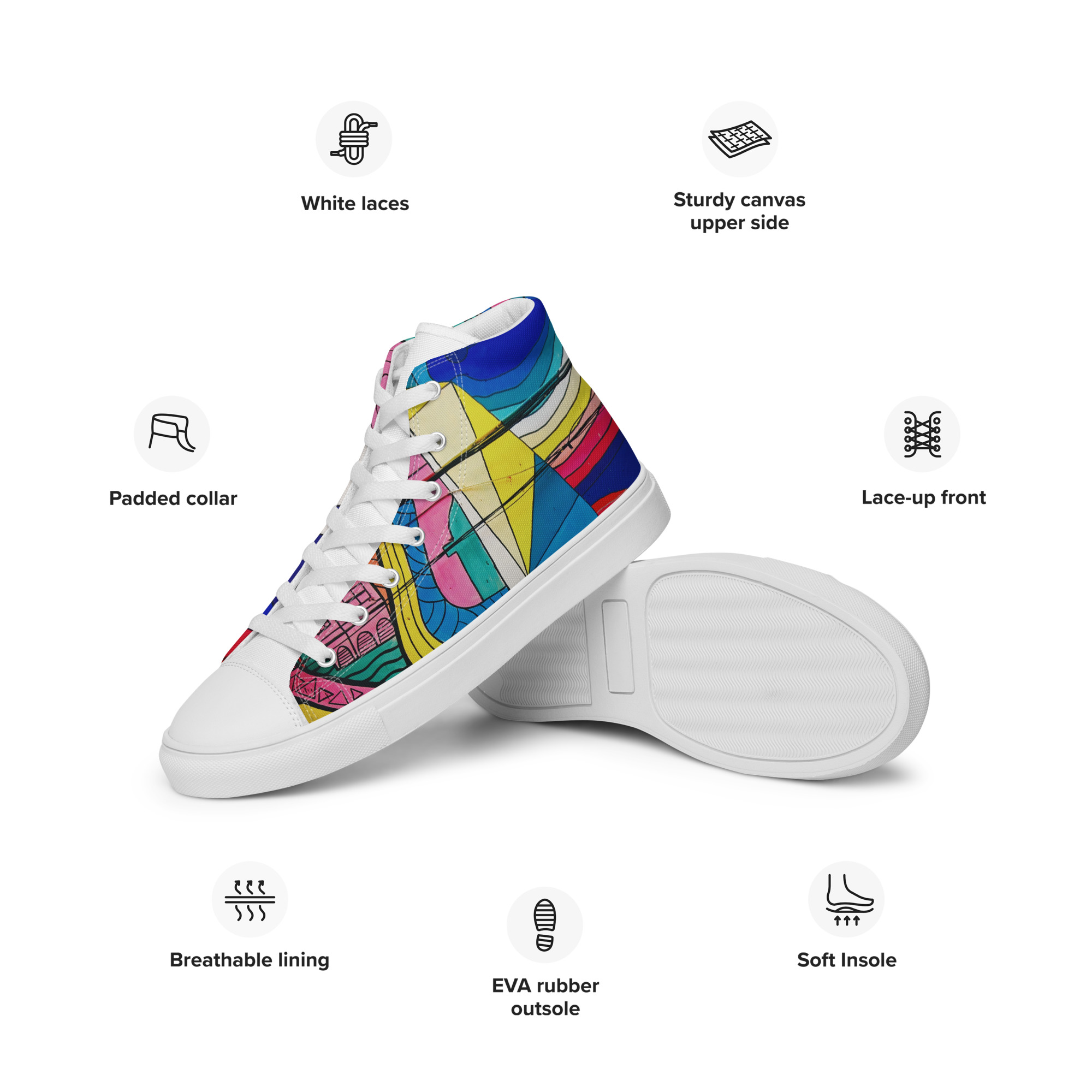 Create Women’s High Top Canvas Shoes - Image 45