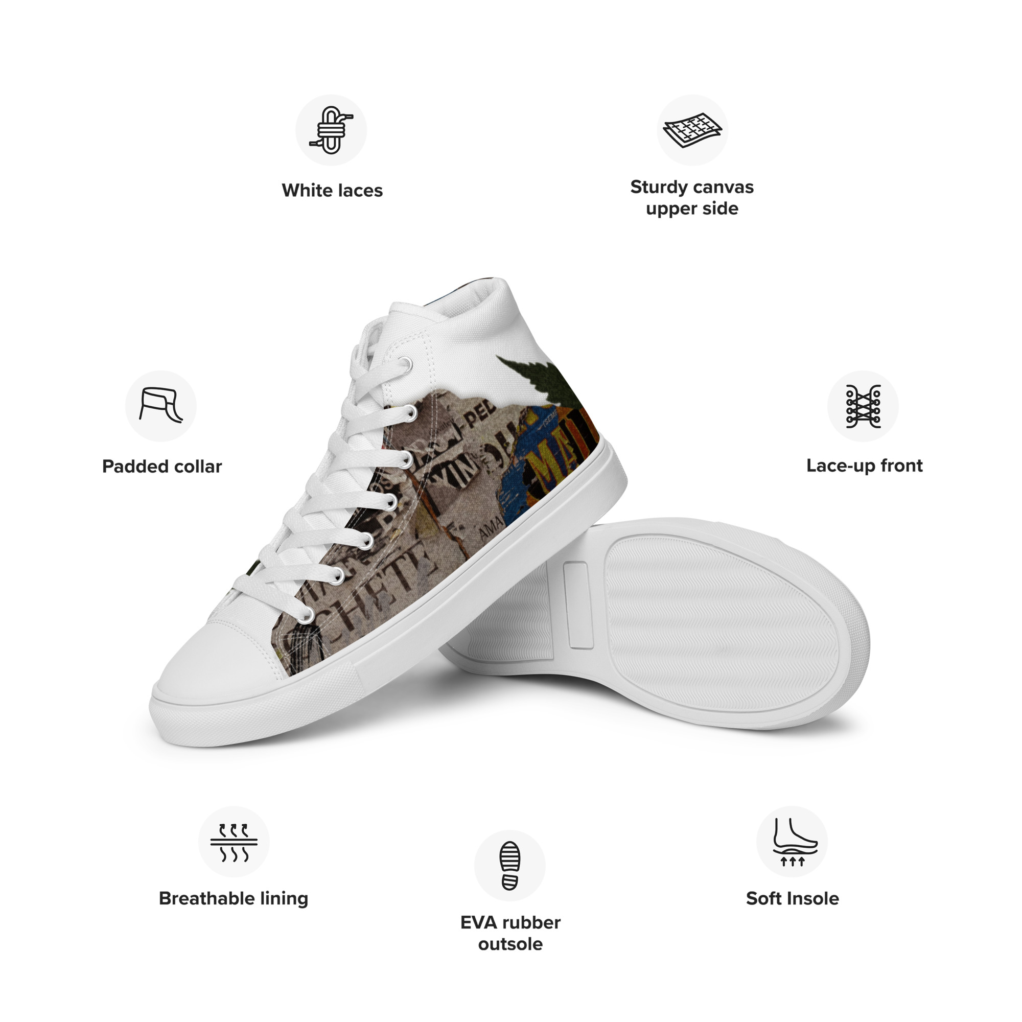 Torn Women’s High Top Canvas Shoes - Image 20
