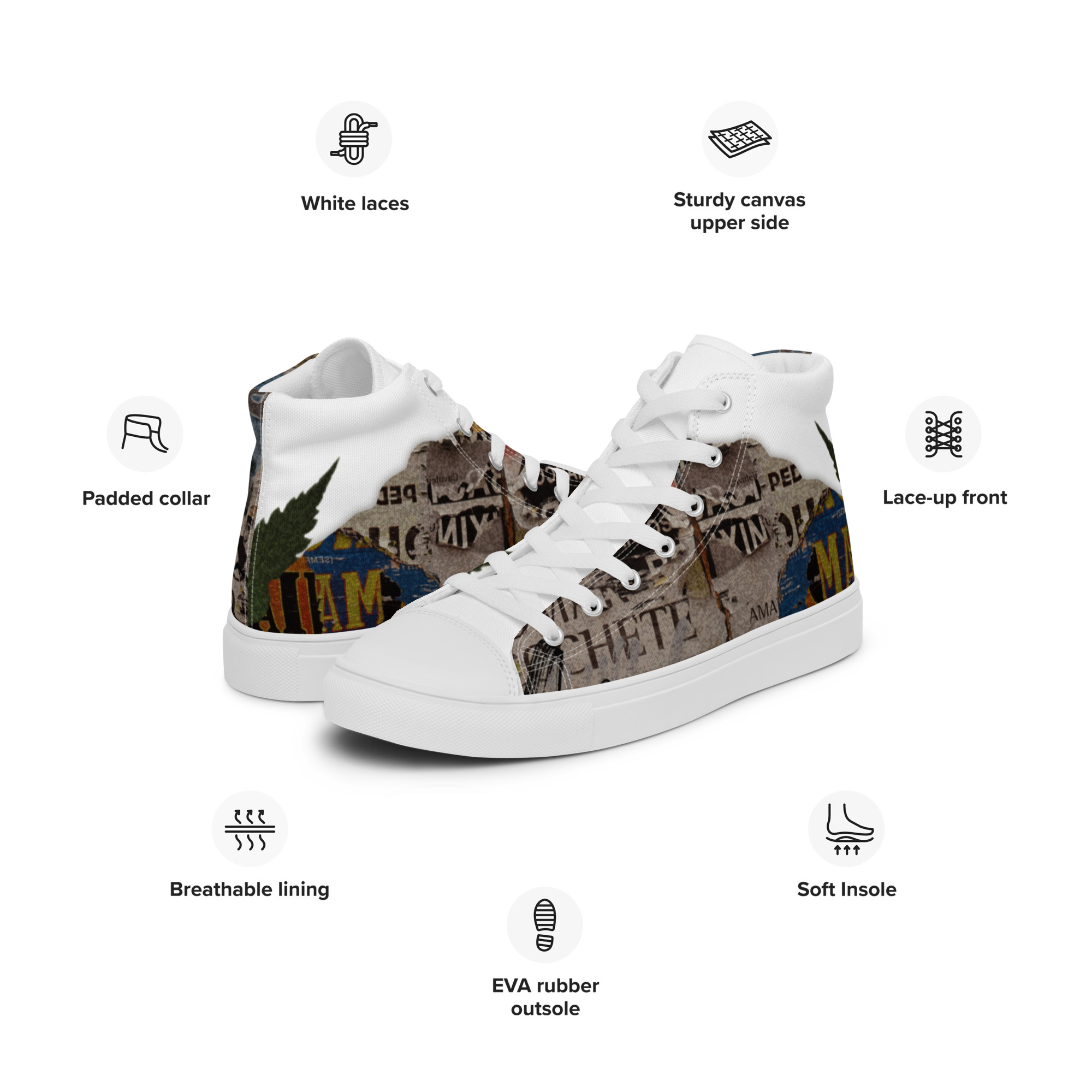 Torn Women’s High Top Canvas Shoes - Image 21