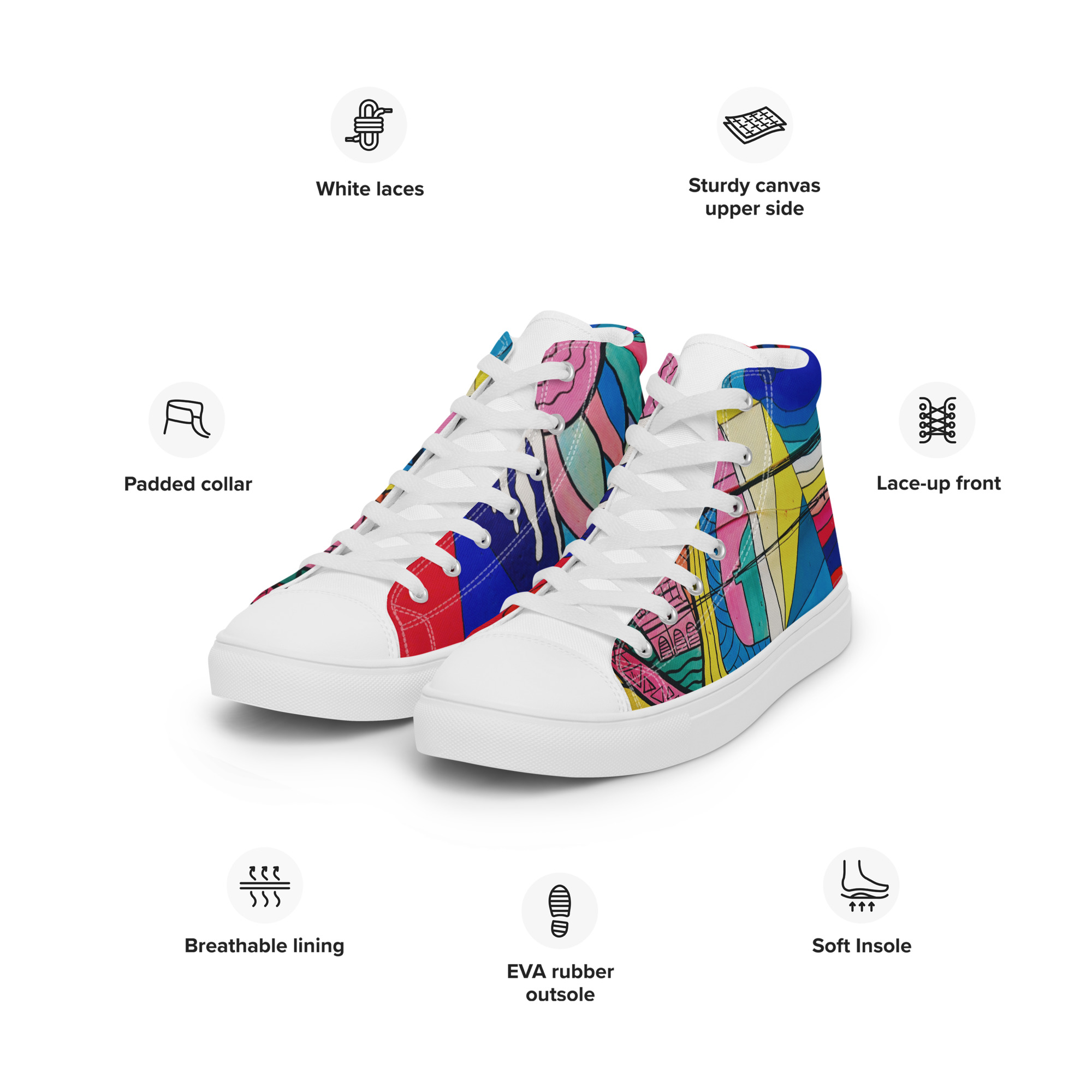 Create Women’s High Top Canvas Shoes - Image 19
