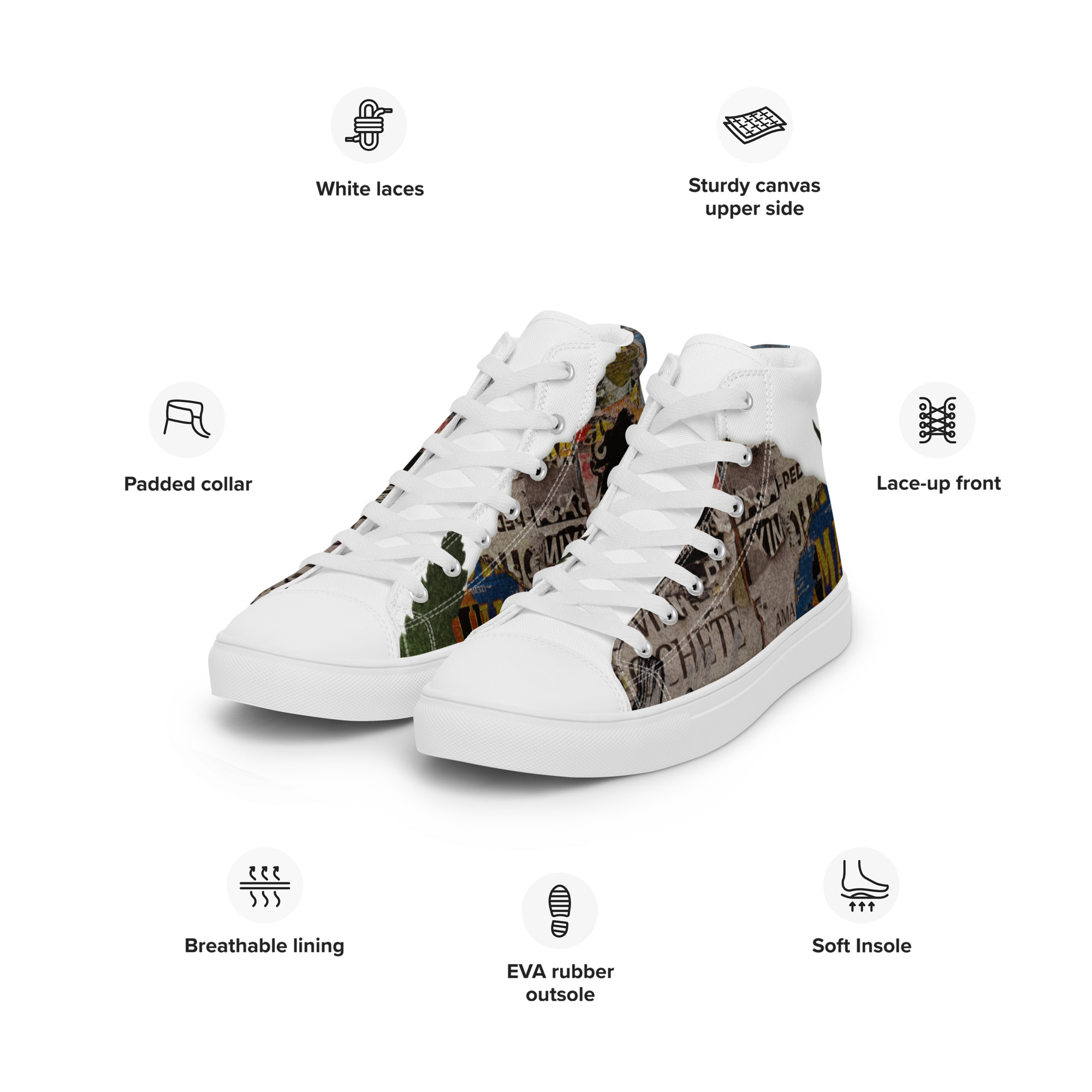 Torn Women’s High Top Canvas Shoes - Image 19